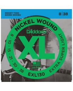 D'Addario EXL130 Nickel Wound Electric Guitar Strings, Extra-Super Light, 08-38