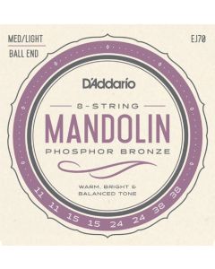 D'Addario EJ70 Phosphor Bronze Mandolin Strings, Ball End, Medium/Light, 11-38