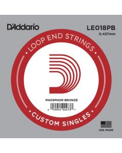 D'Addario LE018PB Phosphor Bronze Loop End Single String, .018