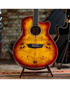 Washburn DFBACEA Deep Forest Burl Grand Auditorium Acoustic Electric Guitar - Amber Fade