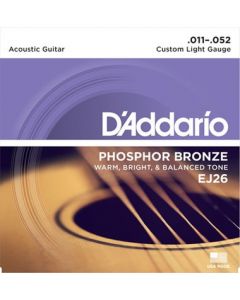 D'Addario EJ26 Phosphor Bronze Acoustic Guitar Strings, Custom Light, 11-52