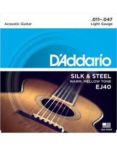 D'Addario EJ40 Silk & Steel Folk Guitar Strings, 11-47