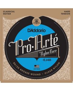 D'Addario EJ48 80/20 Bronze Pro-Arte Nylon Classical Guitar Strings, Hard Tension