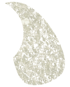 Golden Gate F-4016 Teardrop Shaped Acoustic Guitar Pickguard – White Pearl