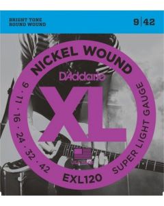 D'Addario EXL120 Nickel Wound Electric Guitar Strings, Super-Light, 09-42