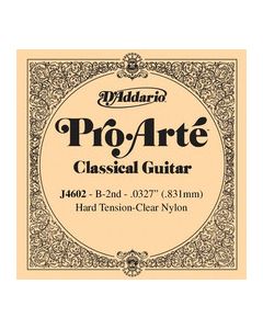 D'Addario J4602 Pro-Arte Nylon Classical Guitar Single String, Hard Tension, Second String