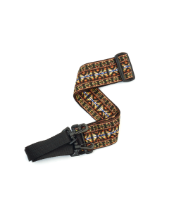 Woven Banjo Strap, Hootenanny, Yellow and Brown
