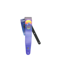 D'Addario 25RUN80 Outrun Printed Leather Guitar Strap - Sunset