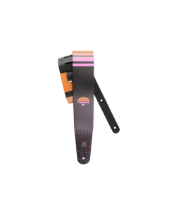 D'Addario 25RUN81 Outrun Printed Leather Guitar Strap - Power Grid