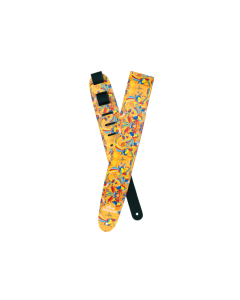 D'Addario 25BYS02 Beatles Yellow Submarine 55th Anniversary Vinyl Guitar Strap, Primrose Prairie
