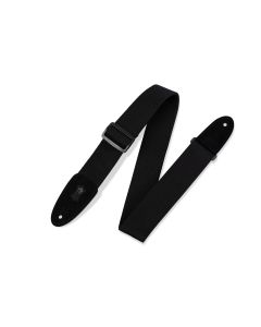 2" Cotton Guitar Strap With Suede Ends - Black