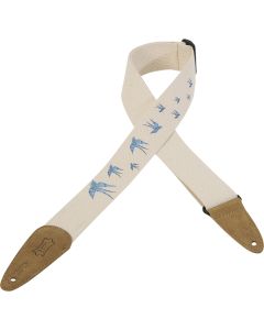 Levy's 2" Cotton Guitar Strap With Decorative Print And Suede Ends - Birds