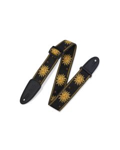2" Sun Design Jacquard Weave Guitar Strap - Black