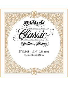 D'Addario NYL019 Rectified Nylon Classical Guitar Single String, .019