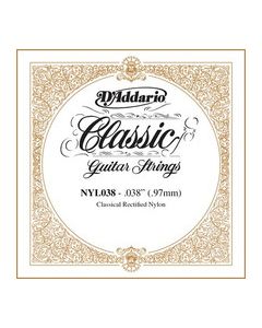 D'Addario NYL038 Rectified Nylon Classical Guitar Single String, .038