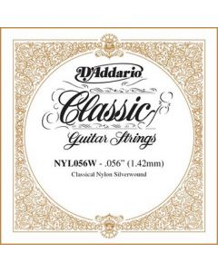 D'Addario NYL056W Silver-plated Copper Classical Single String, .056