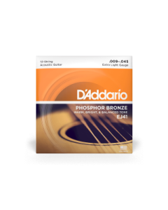 D'Addario EJ41 12-String Phosphor Bronze Acoustic Guitar Strings, Extra Light, 9-45