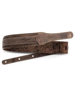 Taylor Element Distressed Leather Guitar Strap - Dark Brown