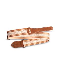 Taylor 2" Academy Jacquard Leather Guitar Strap - White/Brown