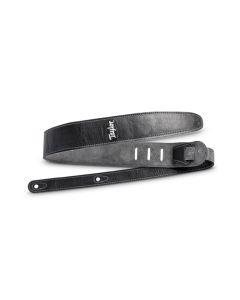 Taylor 4102-25 2.5" Leather Guitar Strap - Black, Suede Back