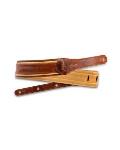Taylor 4123-25 Spring Vine 2.5" Leather Guitar Strap - Medium Brown