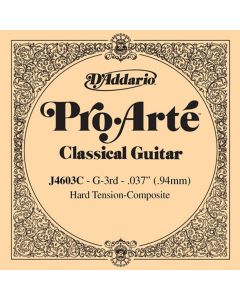 D'Addario J4603C Pro-Arte Nylon Classical Guitar Single String, Hard Tension, Third String