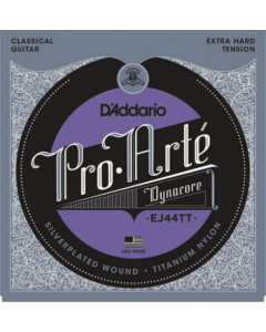 D'Addario EJ44TT ProArte Dynacore Classical Guitar Strings, Titanium Trebles, Extra-Hard Tension