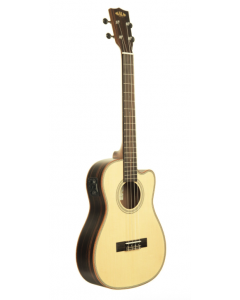 Kala KA-SSEBY-B-CE Striped Ebony Baritone Cutaway Ukulele - w/EQ