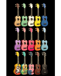 Panda Painted Soprano Uke - Red