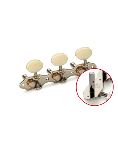 Schaller GrandTune Hauser Slotted Head Steel-String Tuners [Nickel/Galalith]