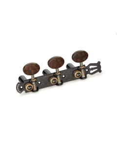 Schaller GrandTune Classic Lyra Tuning Machines [Satin Black/Snakewood Oval Buttons]