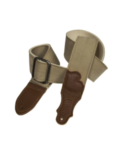 Franklin Distressed Canvas 2" Guitar Strap – Natural with Caramel Leather End Tab