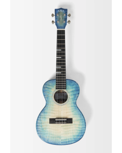 Kala All Solid Blue Flame Maple Waterfall Tenor Ukulele w/ Bag