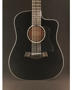TAYLOR 250CE Black Deluxe 12-String Guitar