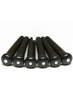 TUSQ Traditional Bridge Pins - Black with 2mm white Dot