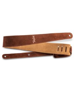 Taylor Strap, Embroidered Suede, 2.5", Chocolate Brown