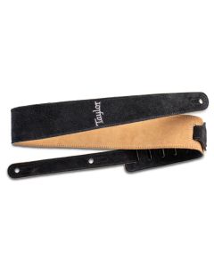 Taylor 2.5" Embroidered Suede Guitar Strap - Black